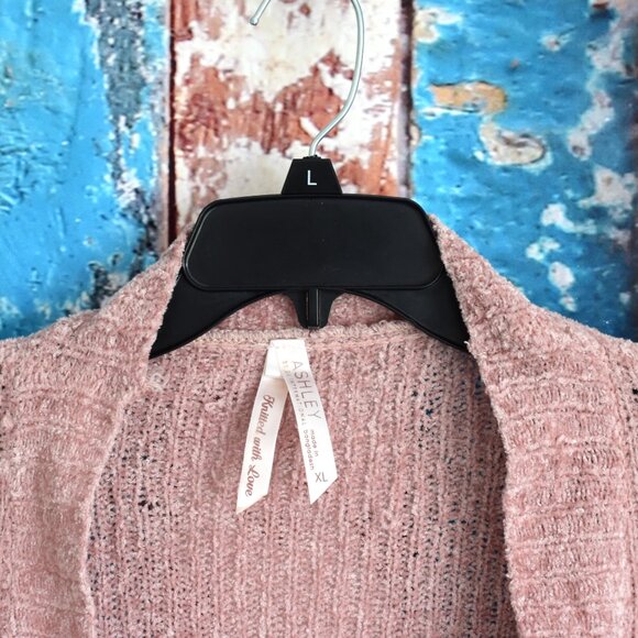 Women's Ashley By 26 International Open Front Cardigan XLARGE Pink PRE-OWNED - Picture 3 of 12